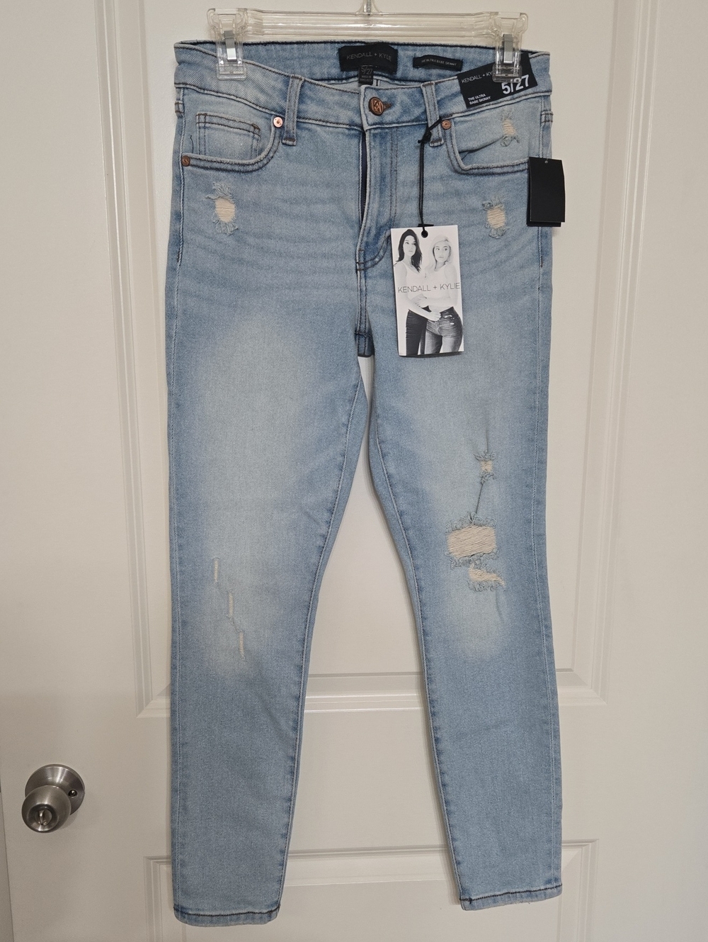 Kendall & Kylie Light Wash Ripped Skinny Jeans